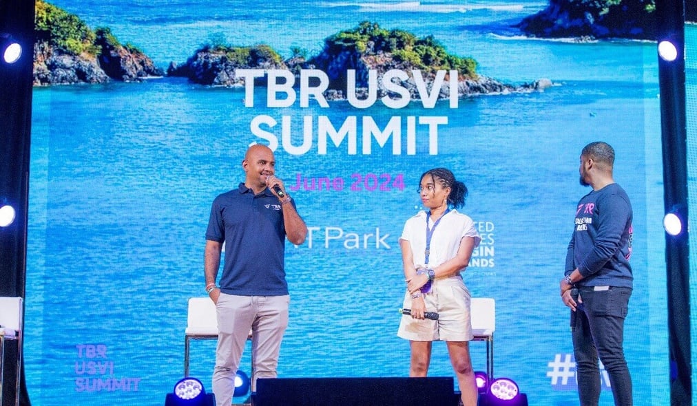 Left to Right - Kirk Anthony Hamilton, Sydney Paul, and Kyle Maloney Announce TBR USVI at TBR Jamaica 2023